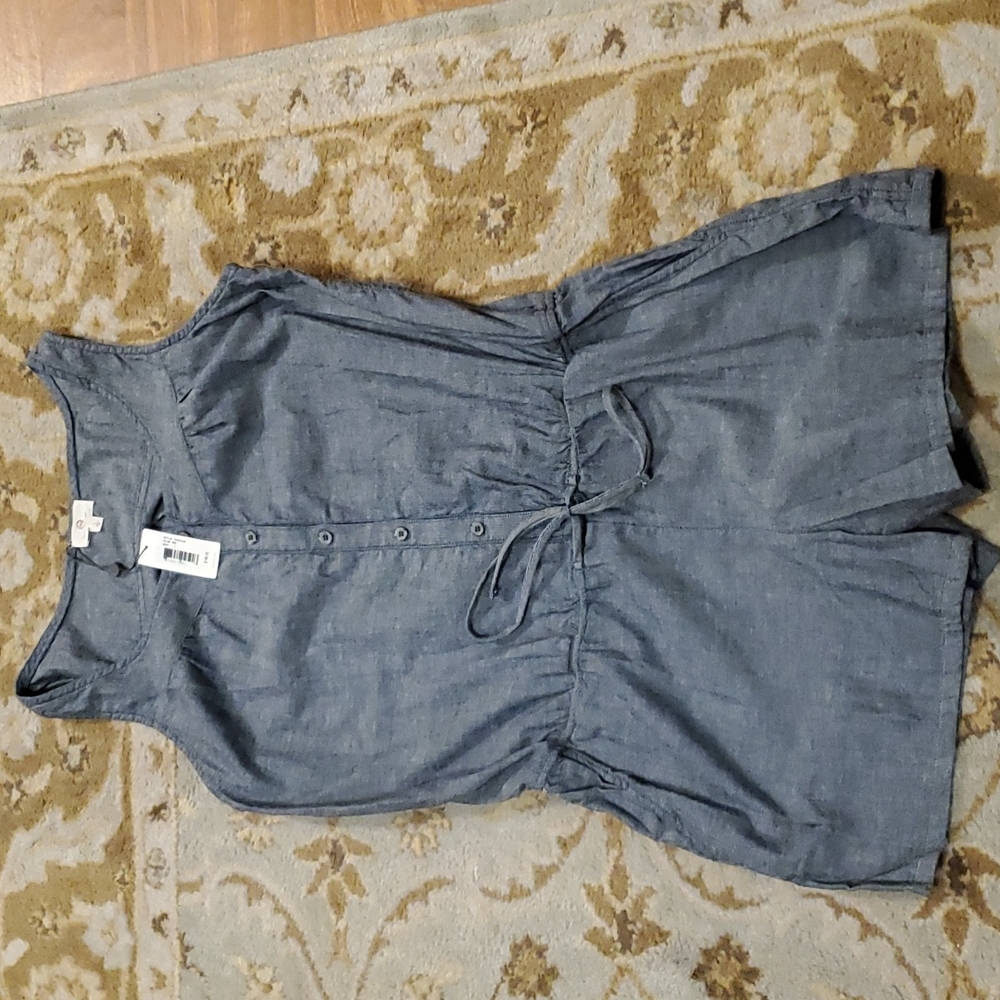AG Denim sleeveless blue  cotton romper Large - Picture 2 of 7